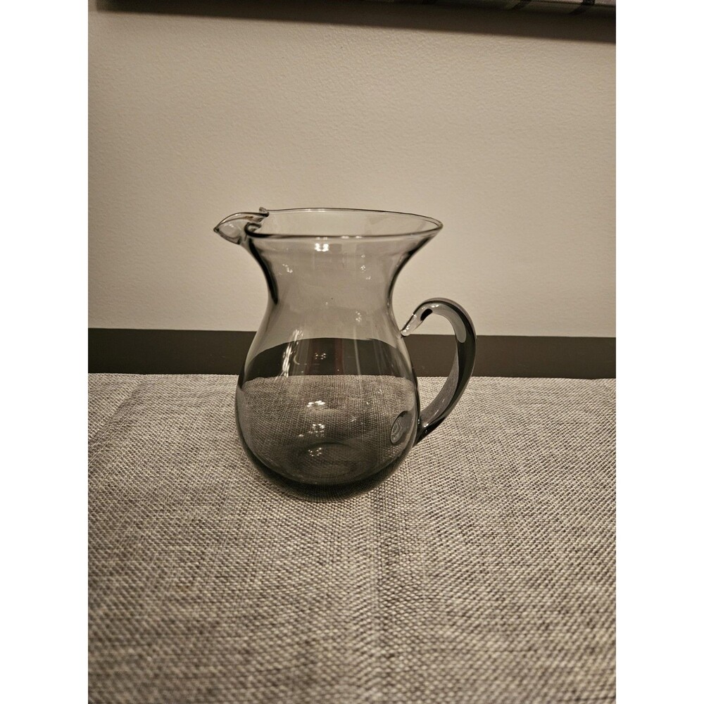 VTG MCM Morgantown Sexton Martini Mixer Pitcher Glass Smoke Gray Lead Crystal
